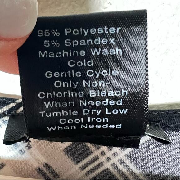 Ann Taylor black and brown plaid 3/4 sleeve dress size medium petite MP B108 - Picture 3 of 4